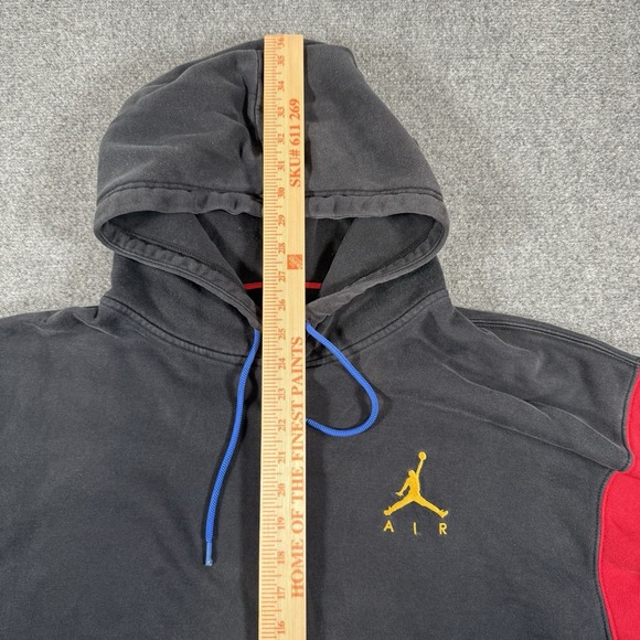 Nike Air Jordan Hoodie Mens 2XL Black Red Colorblock Jumpman Basketball Pullover - Picture 7 of 13